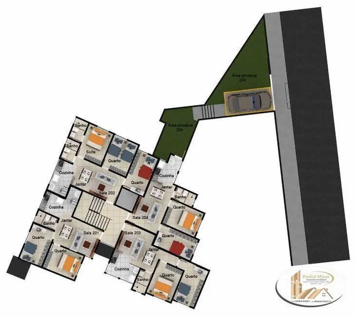 Foto 9 de Apartamento com 2 quartos à venda, 45m2 em Caiçaras, Belo Horizonte - MG