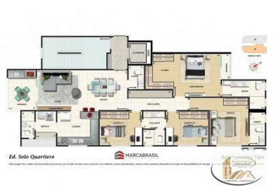 Foto 8 de Apartamento com 4 quartos à venda, 136m2 em Cidade Nova, Belo Horizonte - MG