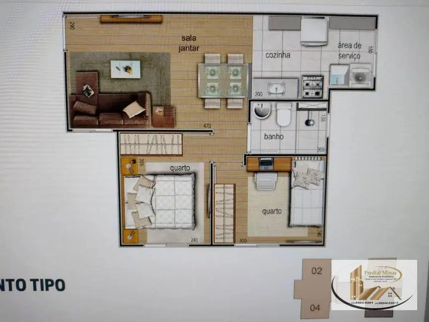 Apartamento com 2 quartos à venda, 43m2 em Diamante (Barreiro), Belo Horizonte - MG - imagem 6 Foto 6 de Apartamento com 2 quartos à venda, 43m2 em Diamante (Barreiro), Belo Horizonte - MG