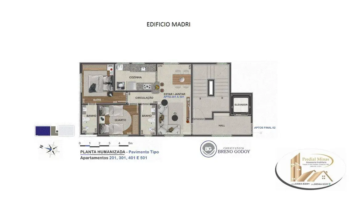 Foto 2 de Apartamento com 2 quartos à venda, 53m2 em Ana Lúcia, Sabara - MG