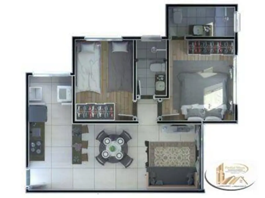 Apartamento com 2 quartos à venda, 53m2 em Contagem - MG - imagem 4 Foto 4 de Apartamento com 2 quartos à venda, 53m2 em Contagem - MG