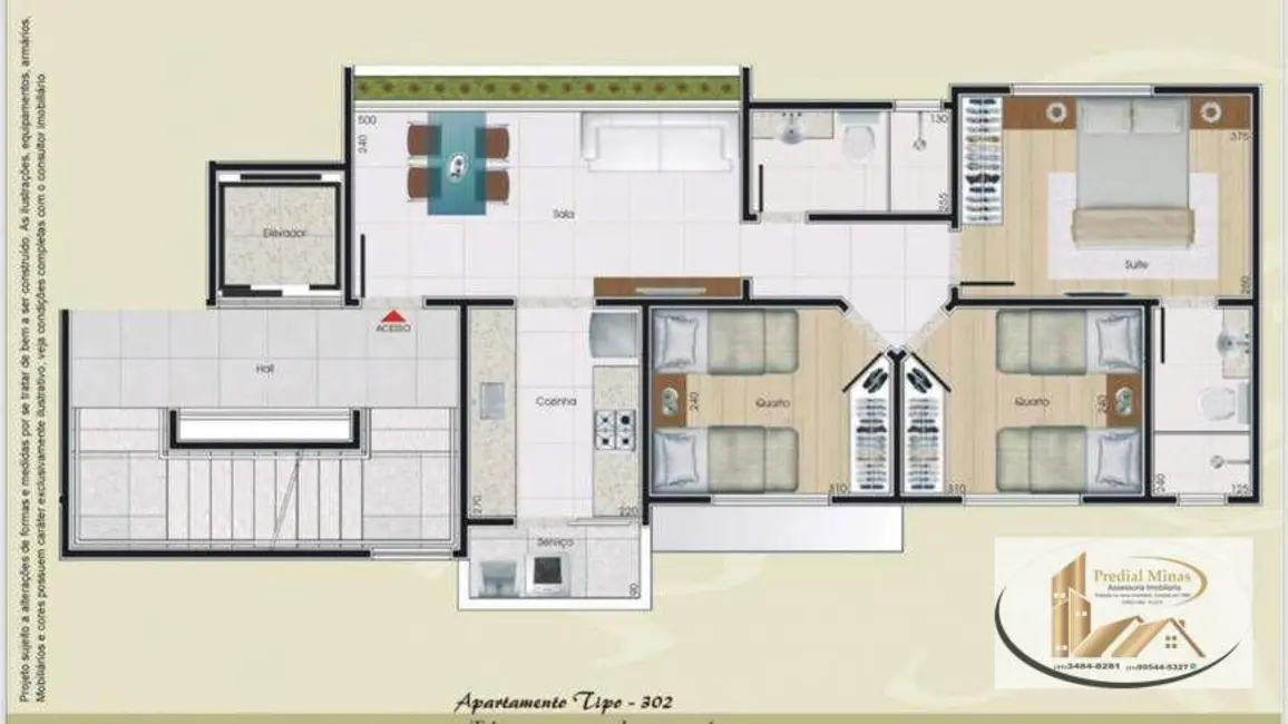 Foto 8 de Apartamento com 3 quartos à venda, 63m2 em Itapoã, Belo Horizonte - MG
