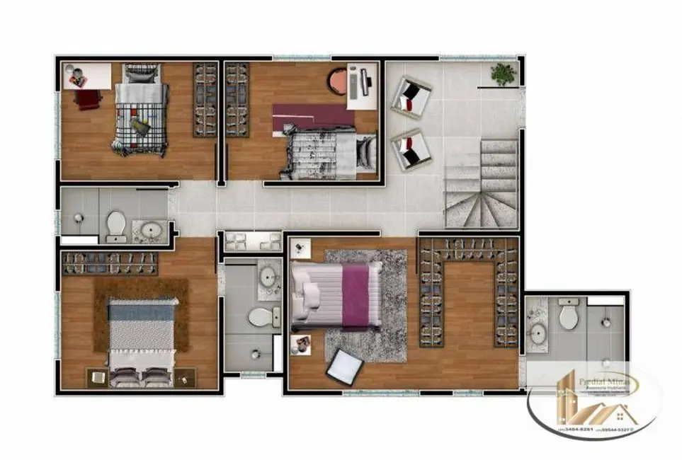 Foto 3 de Apartamento com 3 quartos à venda, 84m2 em Padre Eustáquio, Belo Horizonte - MG