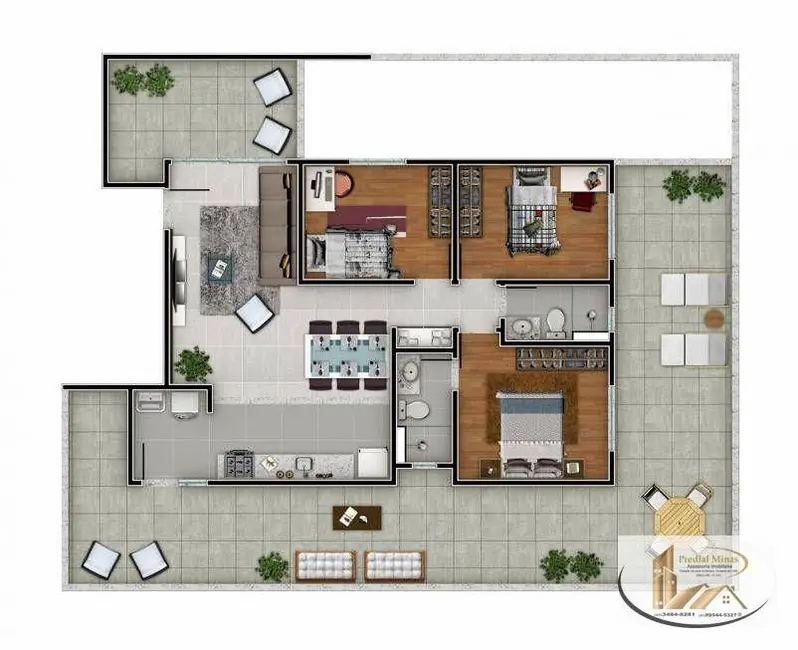 Foto 5 de Apartamento com 3 quartos à venda, 150m2 em Padre Eustáquio, Belo Horizonte - MG