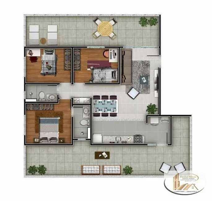 Foto 2 de Apartamento com 3 quartos à venda, 150m2 em Padre Eustáquio, Belo Horizonte - MG