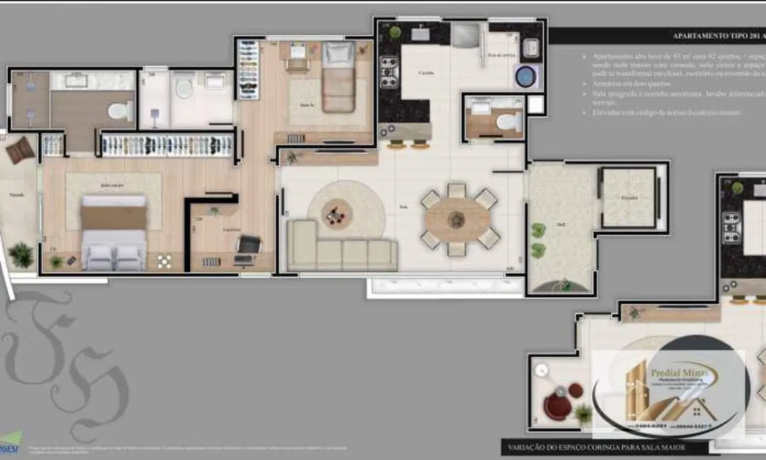 Foto 5 de Apartamento com 3 quartos à venda, 93m2 em Pampulha, Belo Horizonte - MG