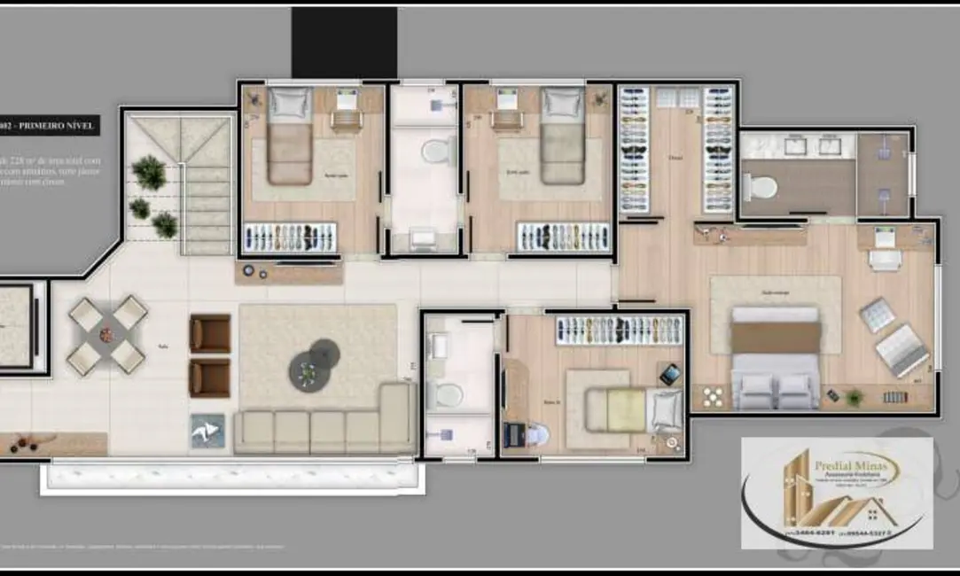 Apartamento com 3 quartos à venda, 73m2 em Pampulha, Belo Horizonte - MG - imagem 8 Foto 8 de Apartamento com 3 quartos à venda, 73m2 em Pampulha, Belo Horizonte - MG