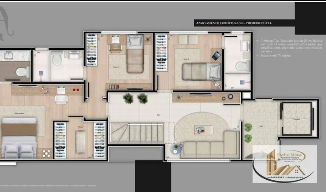 Apartamento com 3 quartos à venda, 73m2 em Pampulha, Belo Horizonte - MG - imagem 4 Foto 4 de Apartamento com 3 quartos à venda, 73m2 em Pampulha, Belo Horizonte - MG