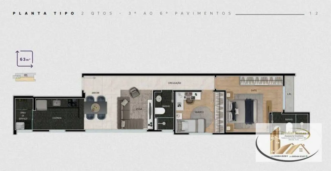 Apartamento com 2 quartos à venda, 65m2 em Funcionários, Belo Horizonte - MG - imagem 6 Foto 6 de Apartamento com 2 quartos à venda, 65m2 em Funcionários, Belo Horizonte - MG