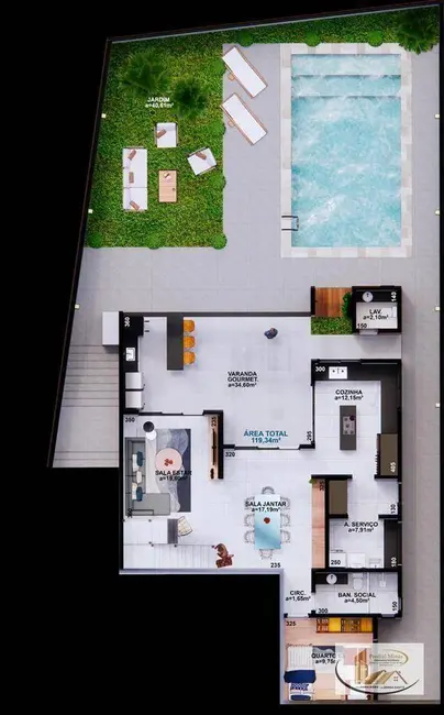 Foto 9 de Casa de Condomínio com 3 quartos à venda, 250m2 em Condomínio Estância dos Lagos, Santa Luzia - MG