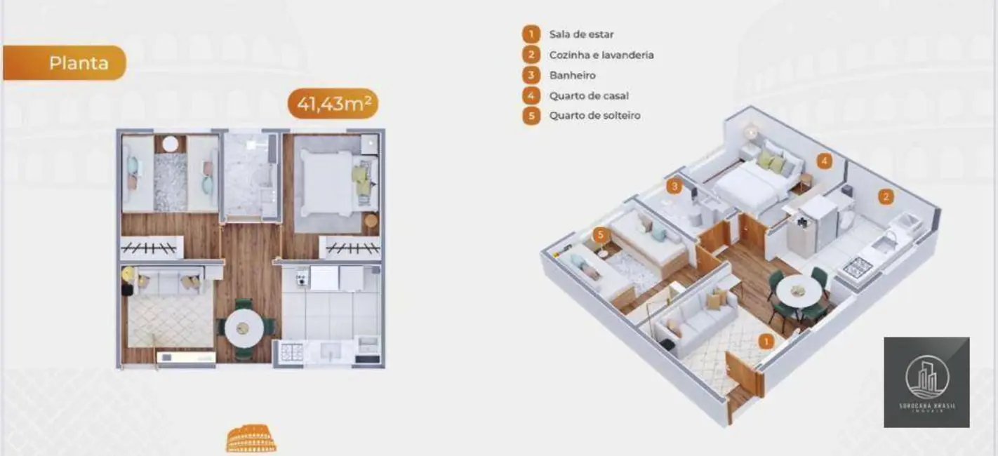 Apartamento com 2 quartos à venda, 44m2 em Sorocaba - SP - imagem 6 Foto 6 de Apartamento com 2 quartos à venda, 44m2 em Sorocaba - SP