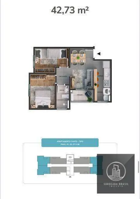 Foto 4 de Apartamento com 2 quartos à venda, 43m2 em Sorocaba - SP