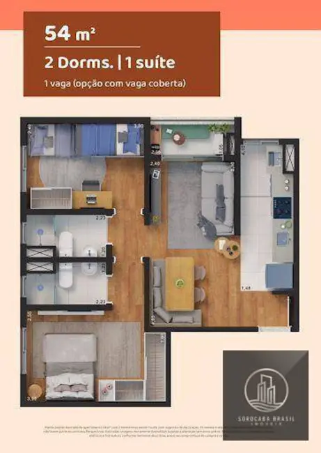 Apartamento com 2 quartos à venda, 54m2 em Parque Santa Isabel, Sorocaba - SP - imagem 4 Foto 4 de Apartamento com 2 quartos à venda, 54m2 em Parque Santa Isabel, Sorocaba - SP
