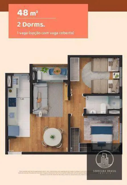 Apartamento com 2 quartos à venda, 54m2 em Parque Santa Isabel, Sorocaba - SP - imagem 3 Foto 3 de Apartamento com 2 quartos à venda, 54m2 em Parque Santa Isabel, Sorocaba - SP