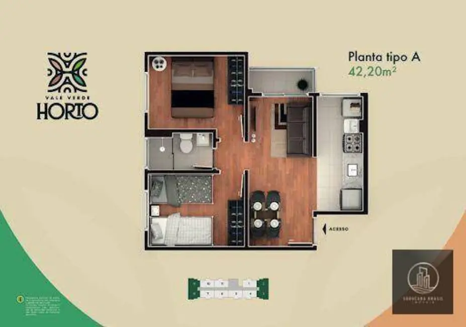 Foto 3 de Apartamento com 2 quartos à venda, 42m2 em Sorocaba - SP