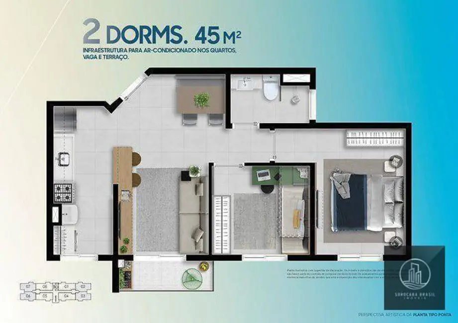 Apartamento com 2 quartos à venda, 45m2 em Jardim Ibiti do Paço, Sorocaba - SP - imagem 5 Foto 5 de Apartamento com 2 quartos à venda, 45m2 em Jardim Ibiti do Paço, Sorocaba - SP