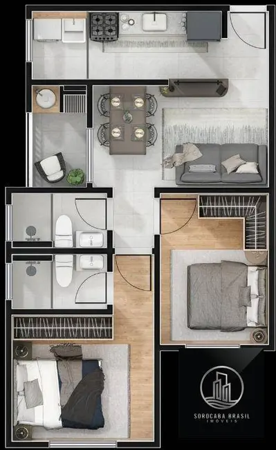 Foto 2 de Apartamento com 2 quartos à venda, 50m2 em Vila Tortelli, Sorocaba - SP