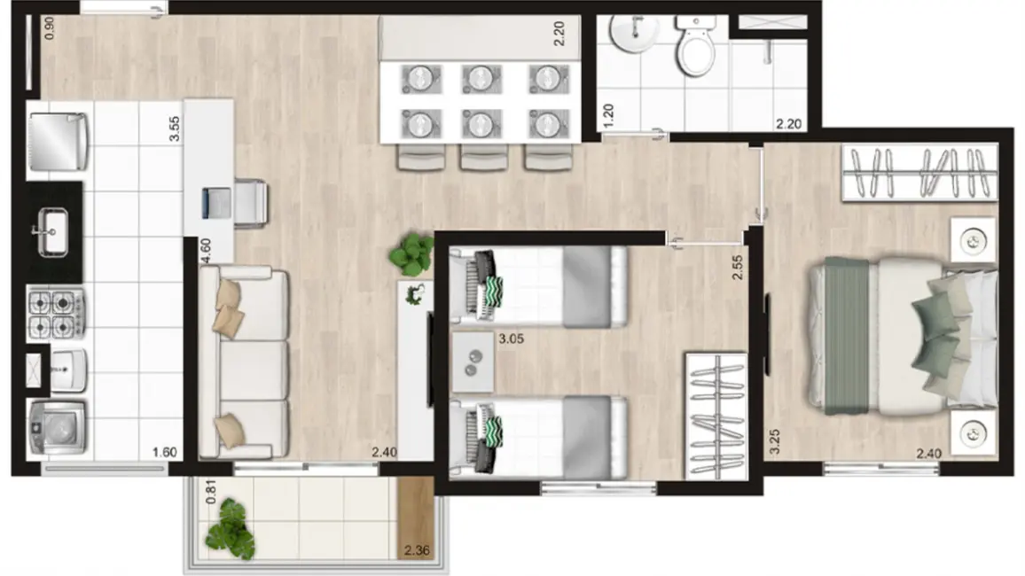 Apartamento com 2 quartos à venda, 48m2 em Sacomã, São Paulo - SP - imagem 7 Foto 7 de Apartamento com 2 quartos à venda, 48m2 em Sacomã, São Paulo - SP