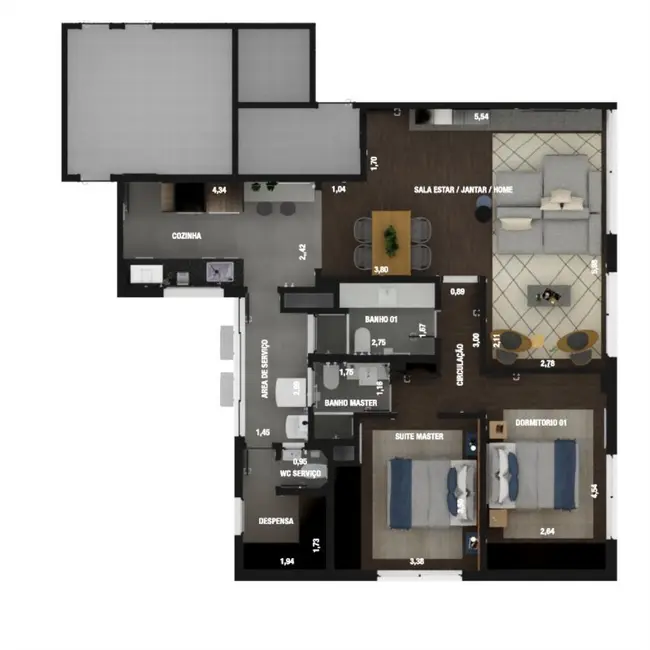 Apartamento com 2 quartos à venda, 98m2 em Itaim Bibi, São Paulo - SP - imagem 9 Foto 9 de Apartamento com 2 quartos à venda, 98m2 em Itaim Bibi, São Paulo - SP