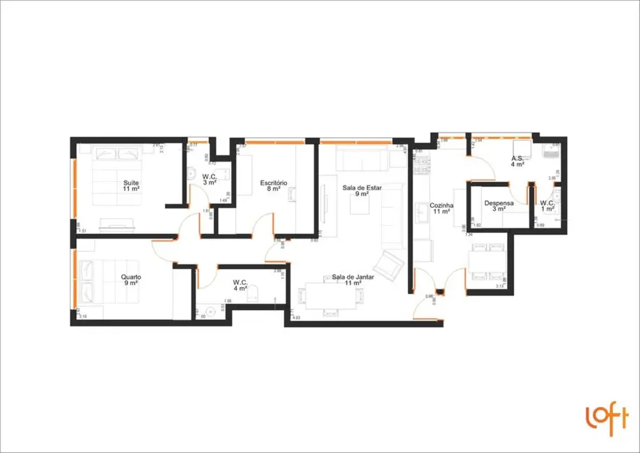 Foto 9 de Apartamento com 3 quartos à venda, 95m2 em São Paulo - SP