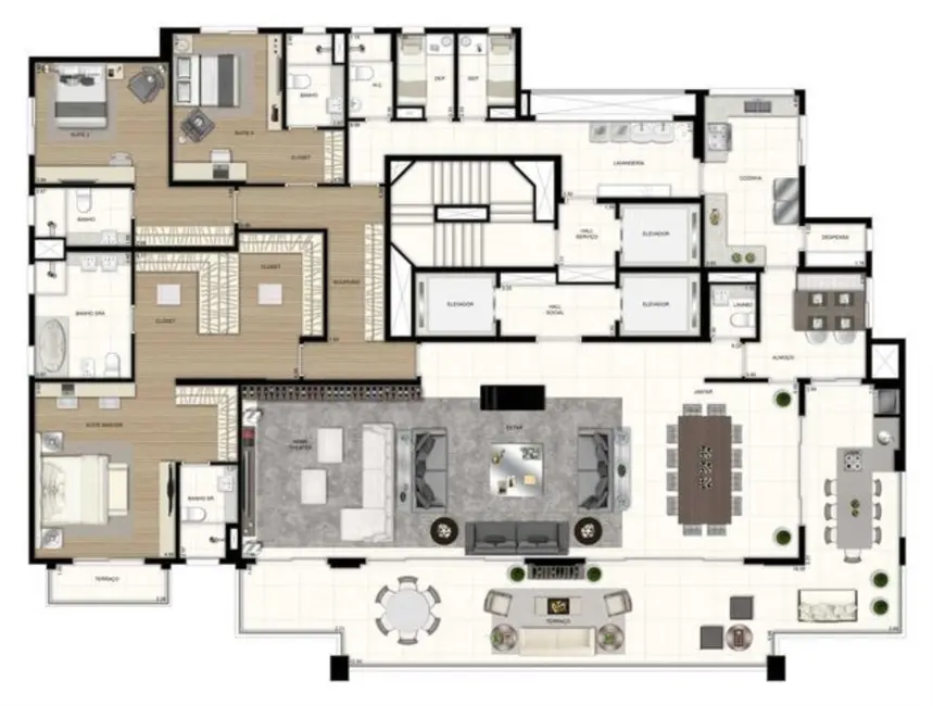 Apartamento com 4 quartos à venda, 404m2 em Moema, São Paulo - SP - imagem 9 Foto 9 de Apartamento com 4 quartos à venda, 404m2 em Moema, São Paulo - SP