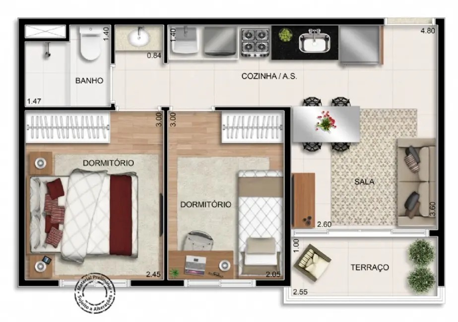 Foto 8 de Apartamento com 2 quartos à venda, 48m2 em Jabaquara, São Paulo - SP