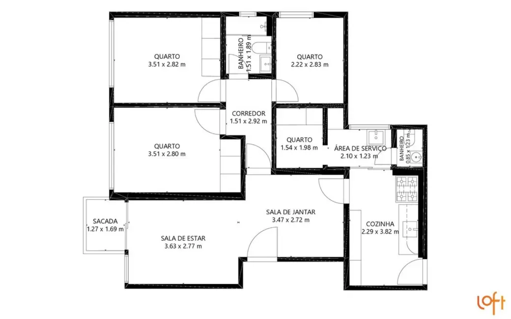 Apartamento com 3 quartos à venda, 83m2 em Moema, São Paulo - SP - imagem 9 Foto 9 de Apartamento com 3 quartos à venda, 83m2 em Moema, São Paulo - SP