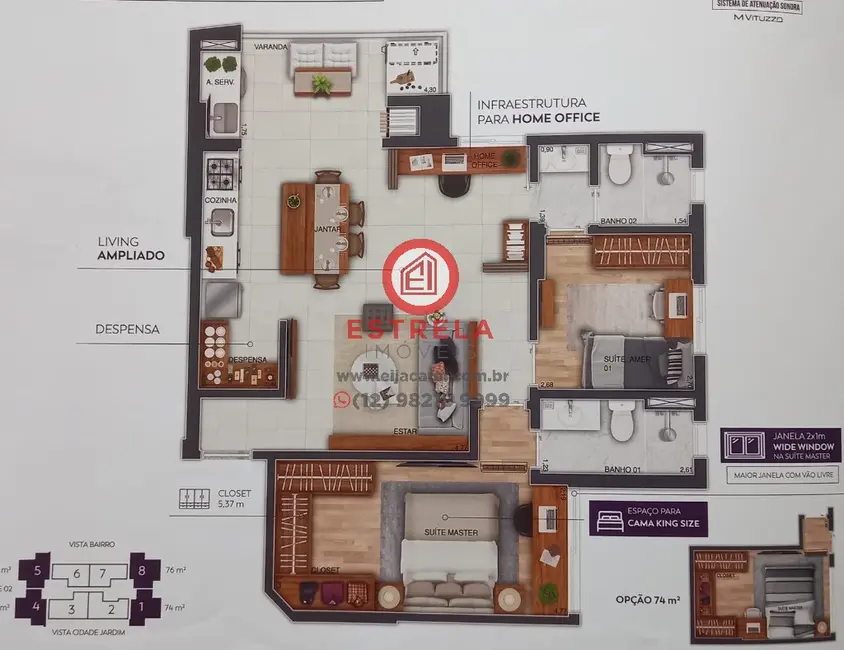 Foto 3 de Apartamento com 3 quartos à venda, 143m2 em Sao Jose Dos Campos - SP