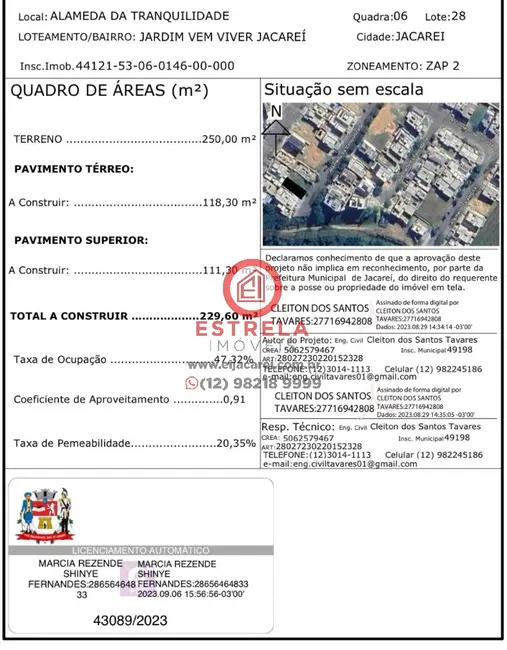 Foto 7 de Terreno / Lote à venda, 250m2 em Condomínio Vem Viver Jacareí, Jacarei - SP