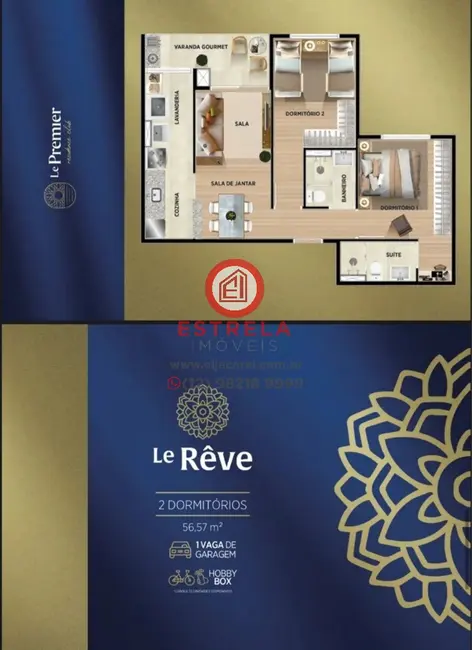 Foto 4 de Apartamento com 2 quartos à venda, 57m2 em Jardim Califórnia, Jacarei - SP