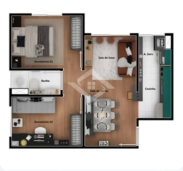 Foto 8 de Apartamento com 2 quartos à venda, 44m2 em Campo Grande, Rio De Janeiro - RJ