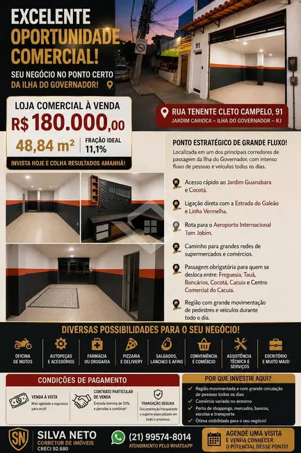 Foto 1 de Loja à venda, 49m2 em Cocotá, Rio De Janeiro - RJ