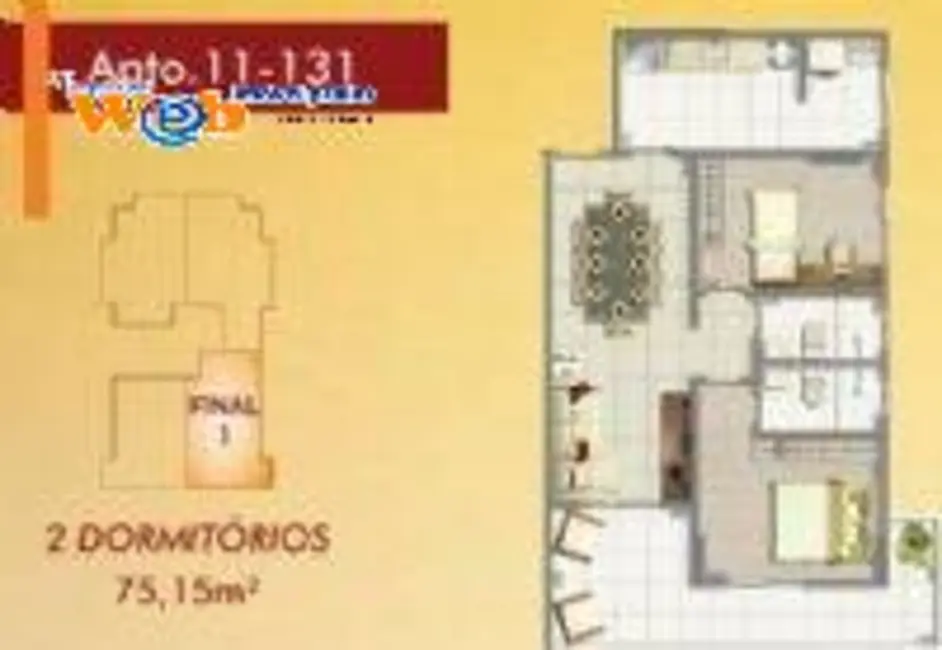 Foto 1 de Apartamento com 2 quartos à venda, 74m2 em Ocian, Praia Grande - SP