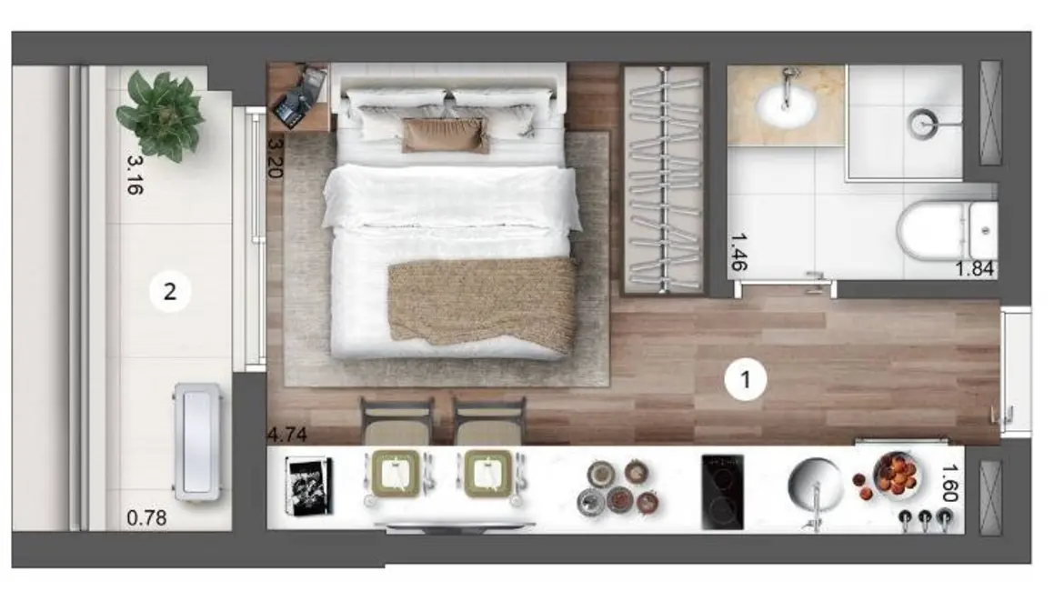 Foto 6 de Apartamento com 1 quarto à venda, 28m2 em Chácara Santo Antônio (Zona Sul), São Paulo - SP