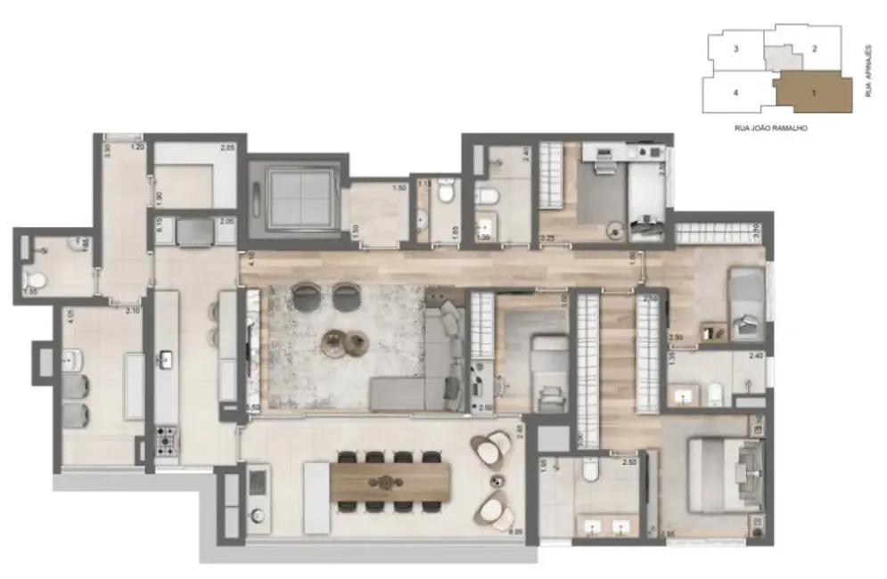 Foto 4 de Apartamento com 4 quartos à venda, 162m2 em Perdizes, São Paulo - SP