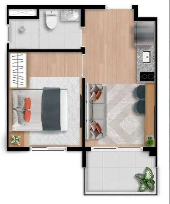 Apartamento com 1 quarto à venda, 28m2 em Moema, São Paulo - SP - imagem 4 Foto 4 de Apartamento com 1 quarto à venda, 28m2 em Moema, São Paulo - SP