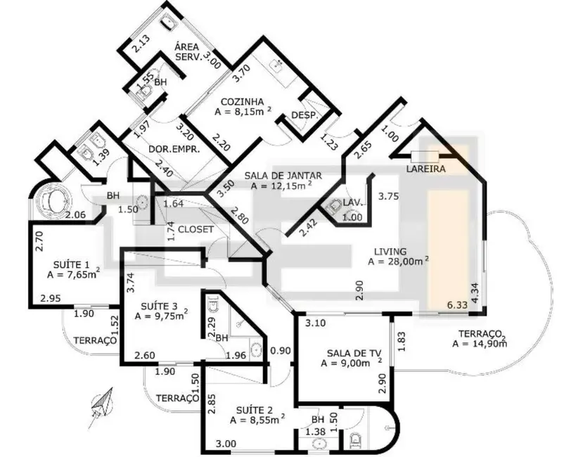 Apartamento com 3 quartos à venda, 290m2 em Campo Belo, São Paulo - SP - imagem 9 Foto 9 de Apartamento com 3 quartos à venda, 290m2 em Campo Belo, São Paulo - SP