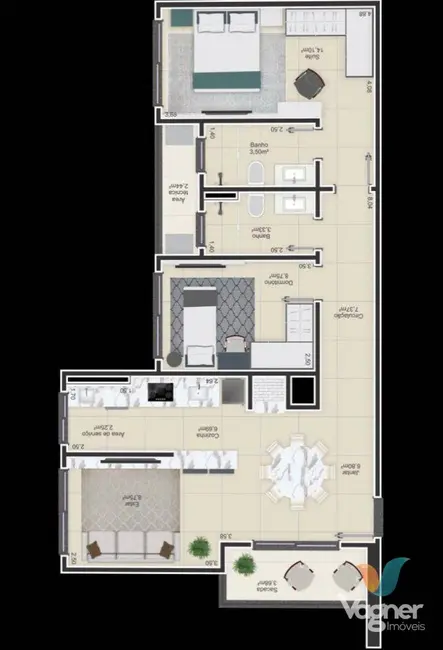 Foto 3 de Apartamento com 2 quartos à venda, 120m2 em Centro, Passo De Torres - SC