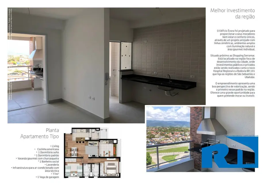 Foto 2 de Apartamento com 2 quartos à venda, 77m2 em Jardim Britânia, Caraguatatuba - SP