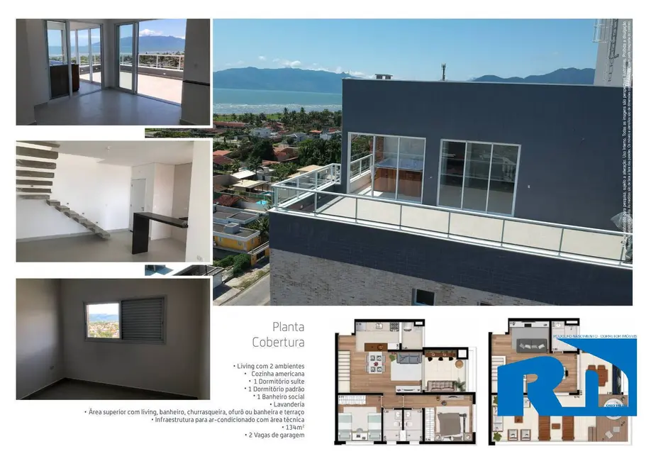 Foto 3 de Cobertura com 2 quartos à venda, 134m2 em Jardim Britânia, Caraguatatuba - SP
