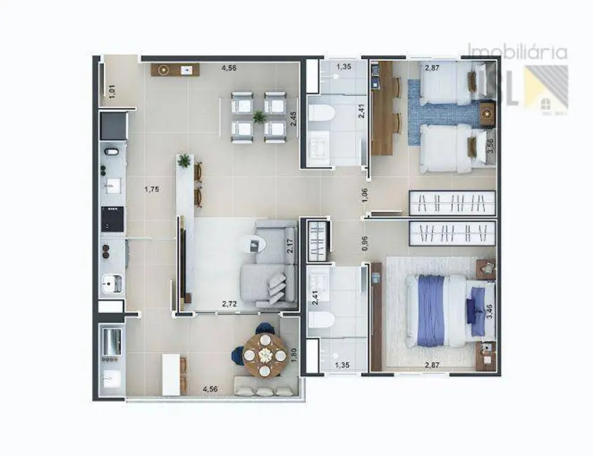 Foto 9 de Apartamento com 2 quartos à venda, 71m2 em Vila Resende, Cacapava - SP