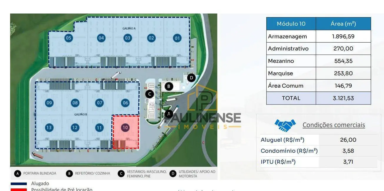 Foto 5 de Armazém / Galpão para alugar, 24862m2 em Chácaras São Martinho, Campinas - SP