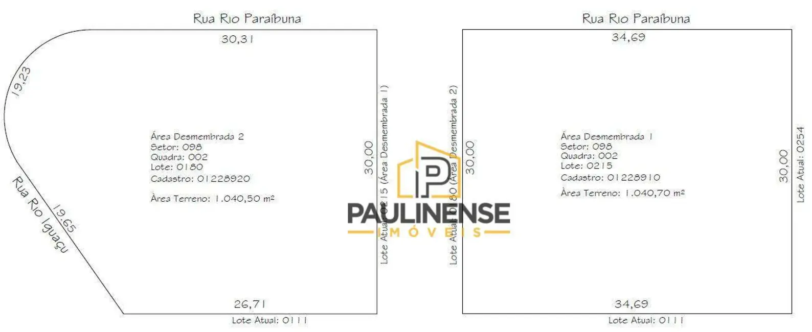 Foto 1 de Terreno / Lote à venda, 1040m2 em Jardim das Paineiras, Cosmopolis - SP