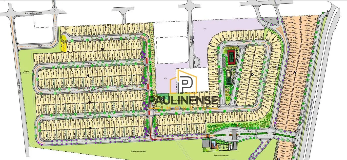 Foto 4 de Terreno / Lote à venda, 372m2 em Jardim Ypê, Paulinia - SP