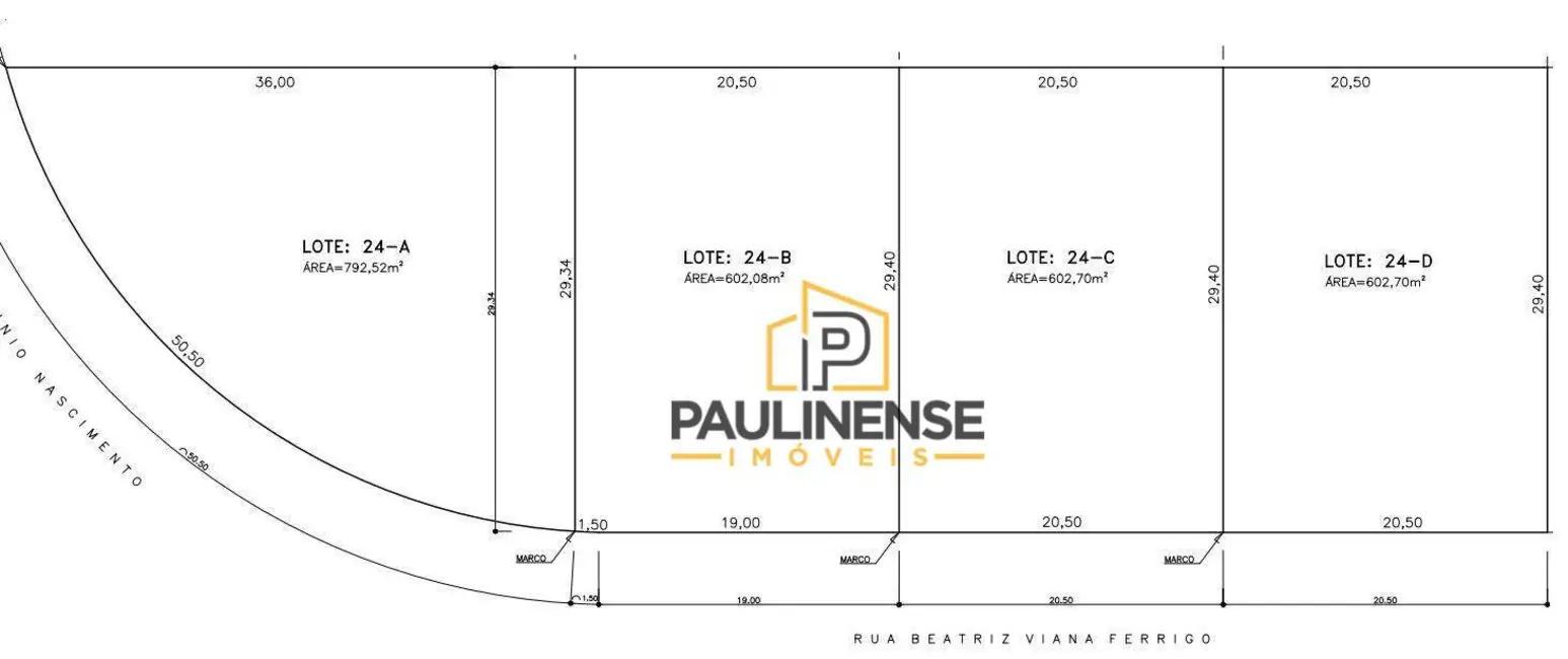 Foto 1 de Terreno / Lote à venda, 602m2 em Nova Veneza, Paulinia - SP