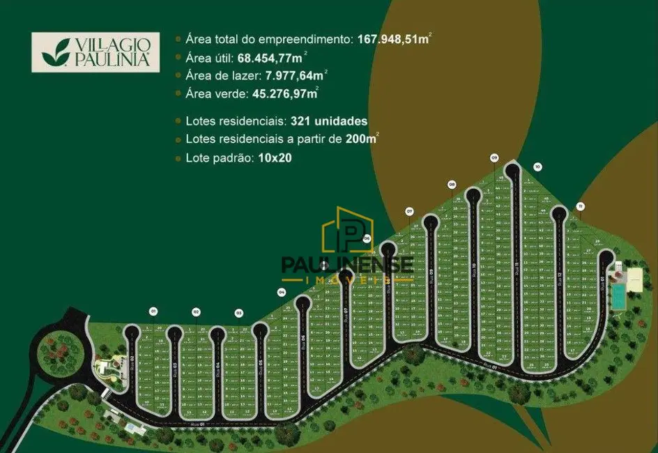 Foto 3 de Terreno / Lote à venda, 200m2 em São Bento, Paulinia - SP