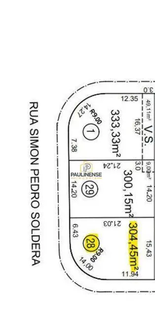 Foto 3 de Terreno / Lote à venda, 304m2 em São Luiz, Paulinia - SP