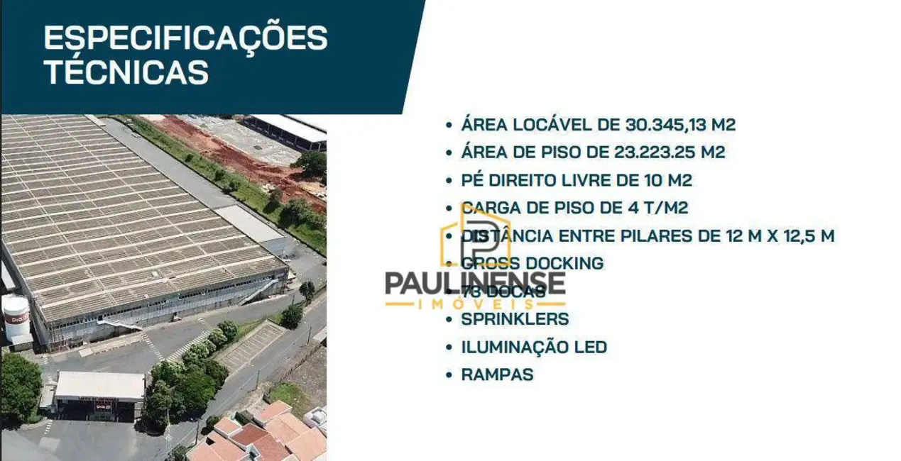 Foto 2 de Armazém / Galpão para alugar, 30345m2 em Vila Bertini, Americana - SP