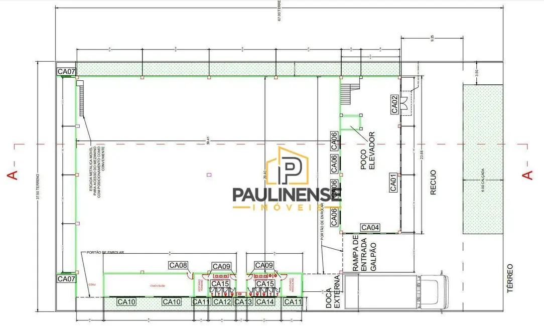 Foto 5 de Armazém / Galpão para alugar, 2500m2 em Betel, Paulinia - SP