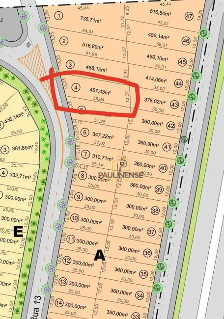 Terreno / Lote à venda, 457m2 em Jardim Ypê, Paulinia - SP - imagem 4 Foto 4 de Terreno / Lote à venda, 457m2 em Jardim Ypê, Paulinia - SP